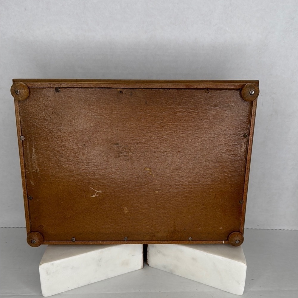 Antique English Victorian Hand Painted Wooden Jewelry Vanity Box - Picture 12 of 13